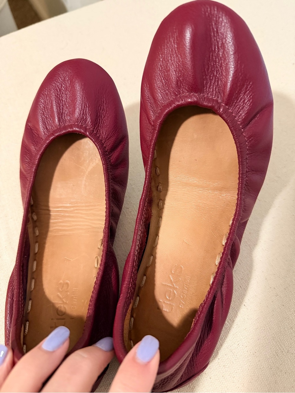 Tieks Leather Ballet Flats in Burgundy